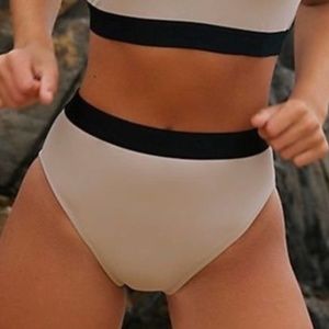 Beth Richards Kim High Waist Bikini Bottom in Sand